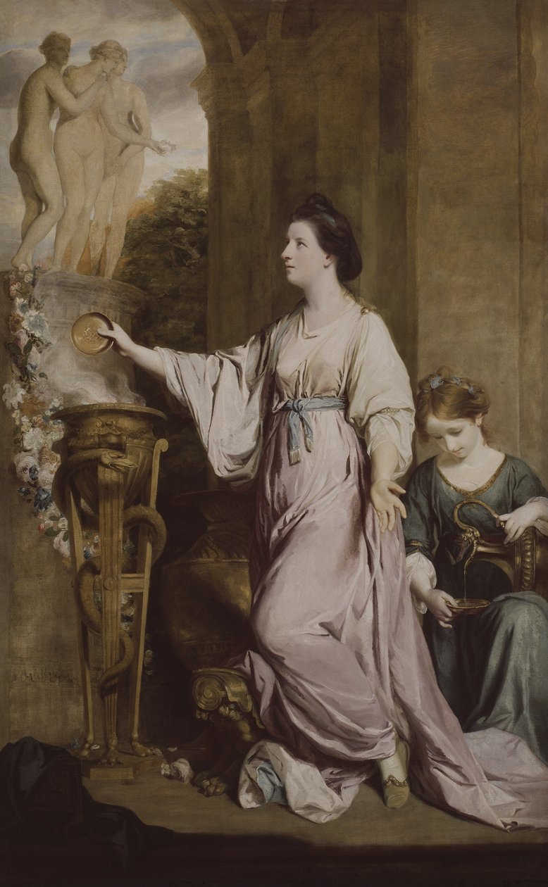 Lady Sarah Bunbury Sacrificando as Graças, 1763-65 de Joshua Reynolds