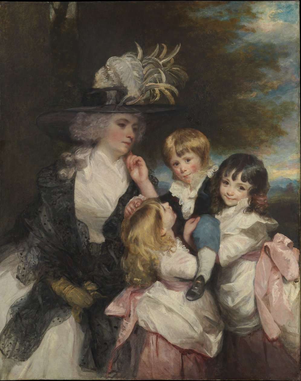 Lady Smith Charlotte Delaval e seus filhos George Henry, Louisa e Charlotte, 1787. de Joshua Reynolds
