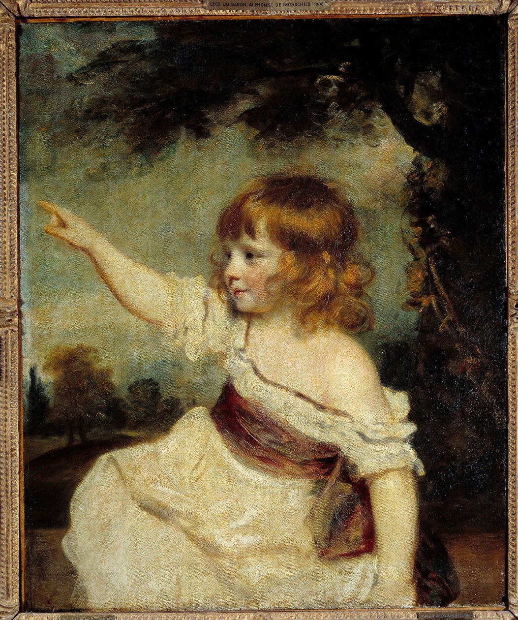 Retrato do Mestre Hare (? -1842) filha do escritor Francis Hare Naylor (1753-1815) Pintura de Joshua reynolds (1723-1792) Sol do século XVIII. 0,77x0,63 m de Joshua Reynolds