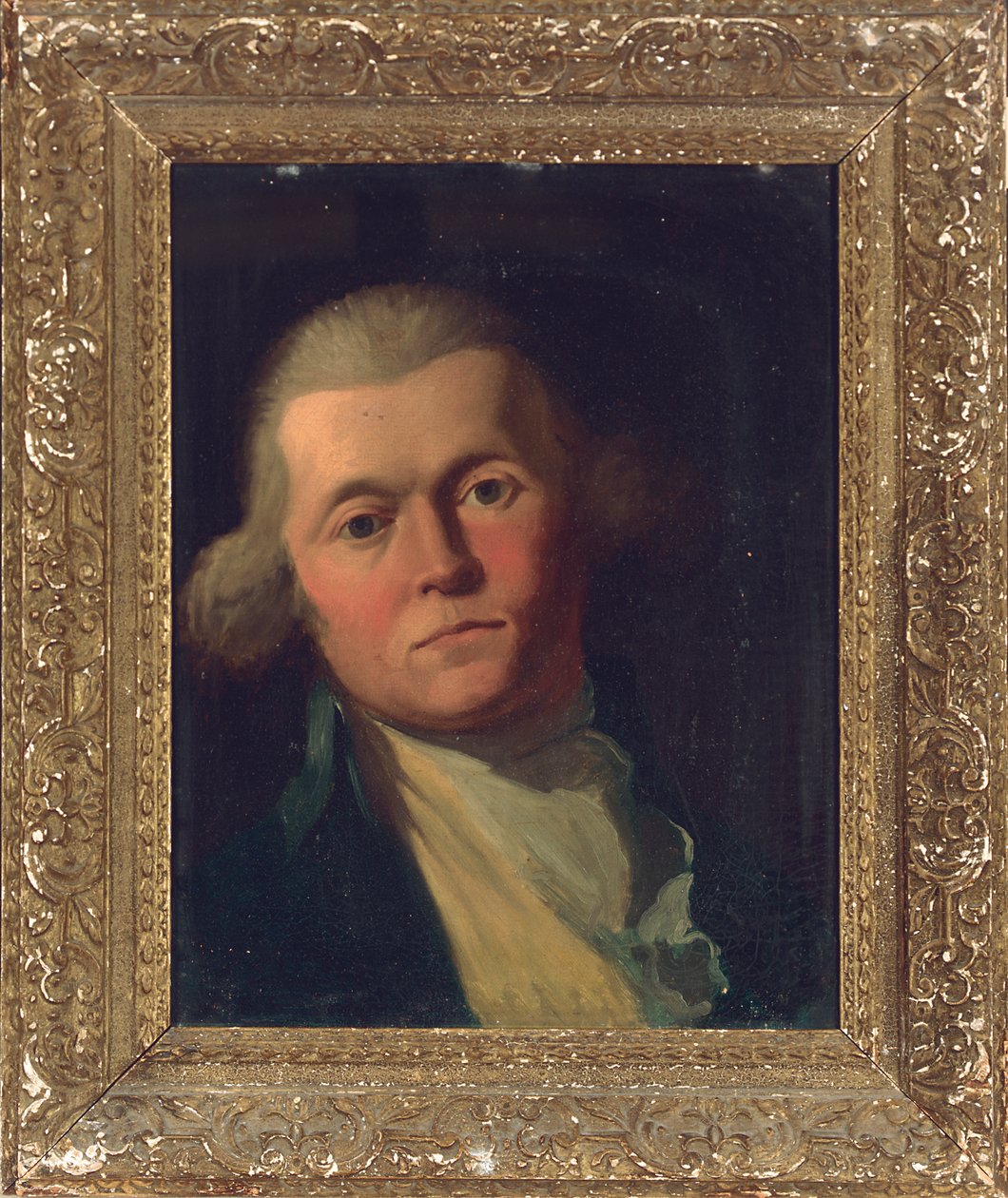Retrato de um cavalheiro, na altura do busto, com casaco azul e colete amarelo de Joshua Reynolds
