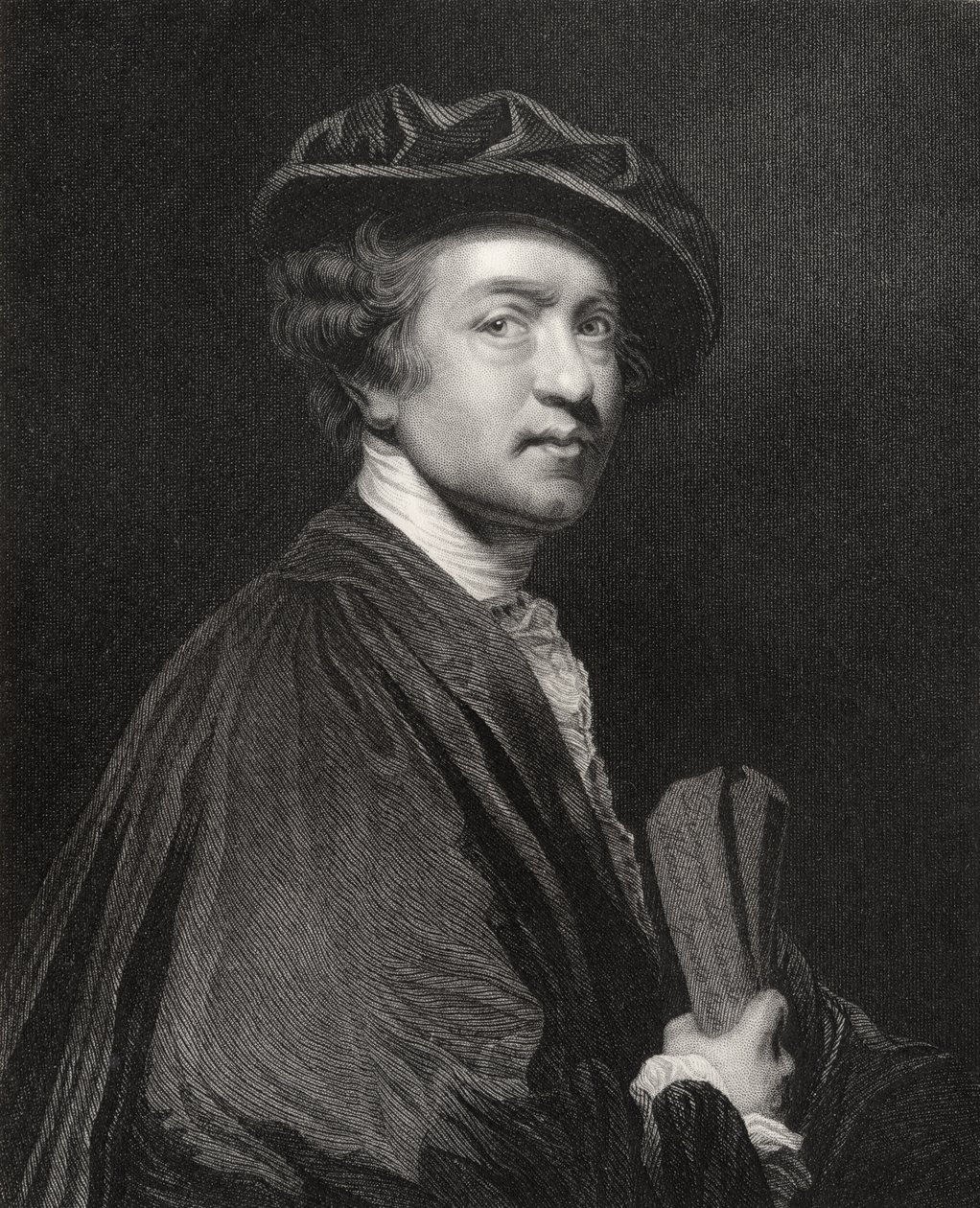 Sir Joshua Reynolds, gravado por J. Cochran, da National Portrait Gallery, volume V, publicado em 1835 (lito) de Joshua Reynolds
