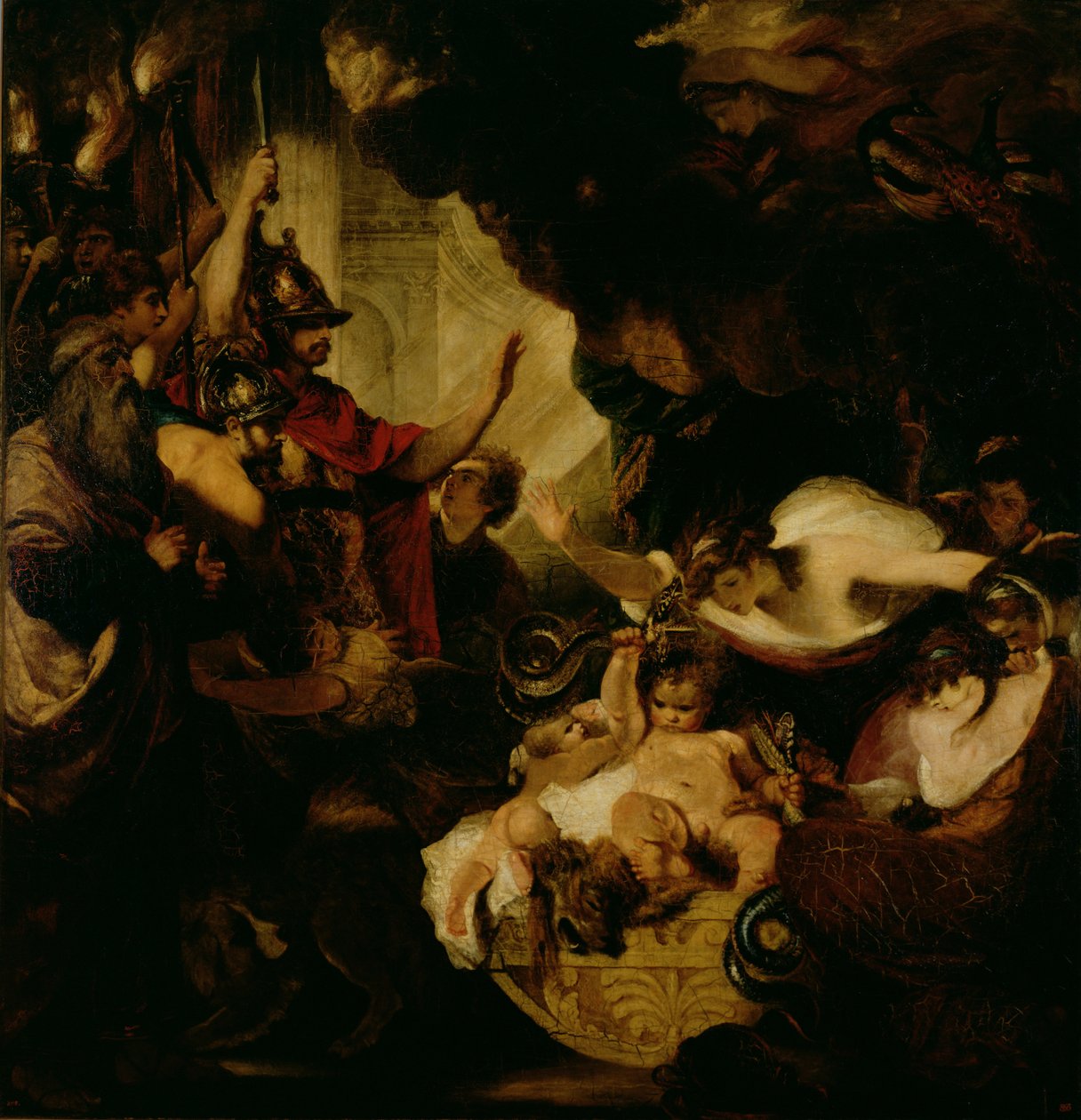 O infante Hércules estrangulando as serpentes, 1786-8 de Joshua Reynolds