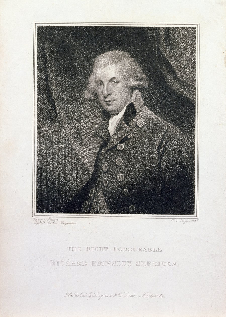 O honorável Richard Brinsley Sheridan, 1825 de Joshua Reynolds