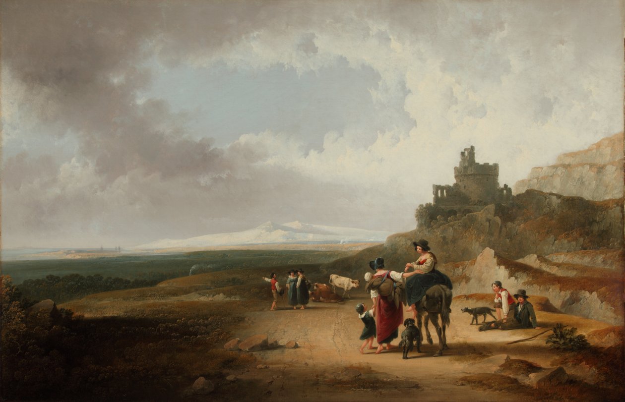Paisagem Romântica 1835 (Óleo sobre tela) de Joshua Shaw