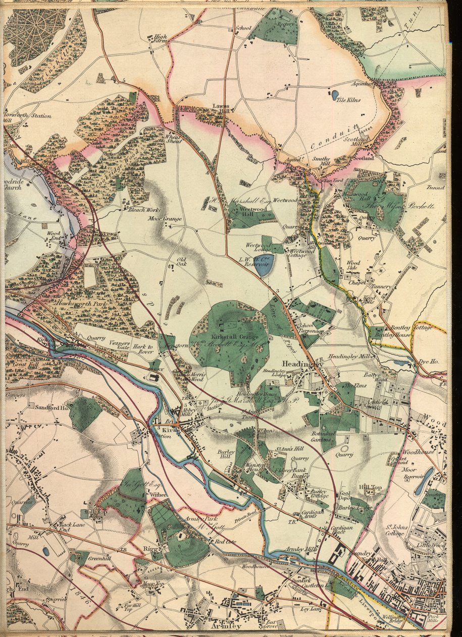 B3, Pormenor do mapa de dez milhas em redor de Leeds de Joshua Thorp