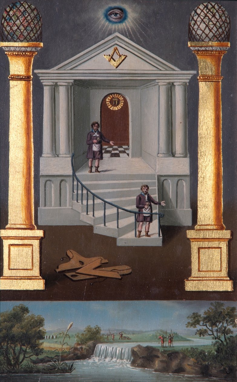 Placa de rastreamento maçônico de segundo grau, 1819 de Josiah Bowring