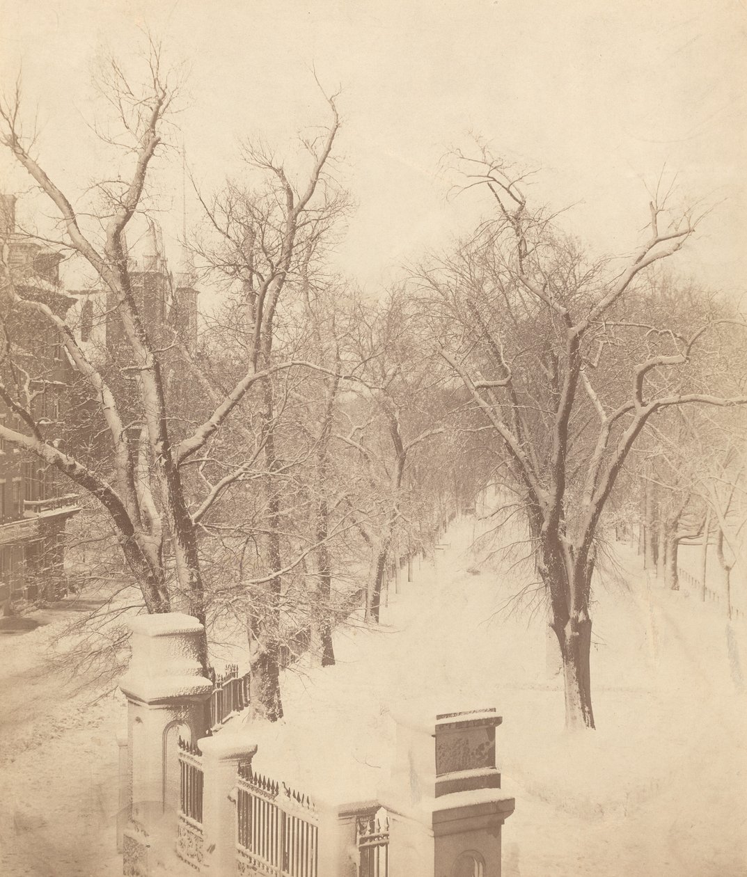 Cena de neve comum de Boston de Josiah Johnson Hawes