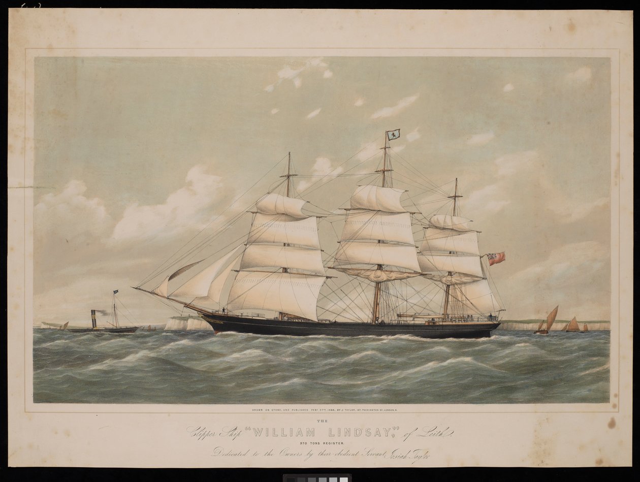 Navio Clipper Wiliam Lindsay de Leith, 970 toneladas, registo..., 27 de fevereiro de 1868, de Josiah Taylor