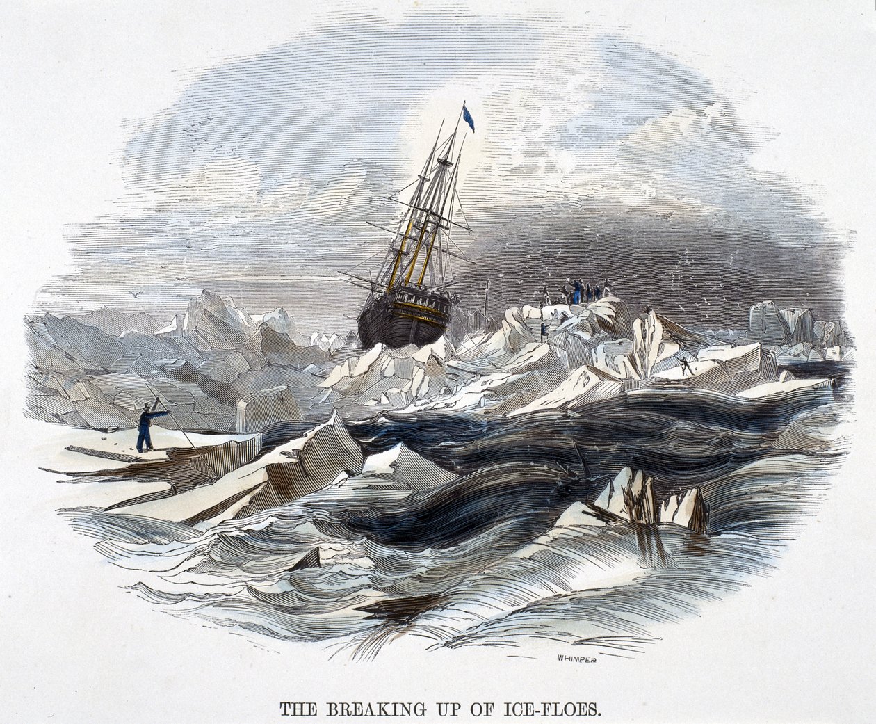 A Quebra dos Gelo-Floes, dos Fenômenos da Natureza, 1849 de Josiah Wood Whymper