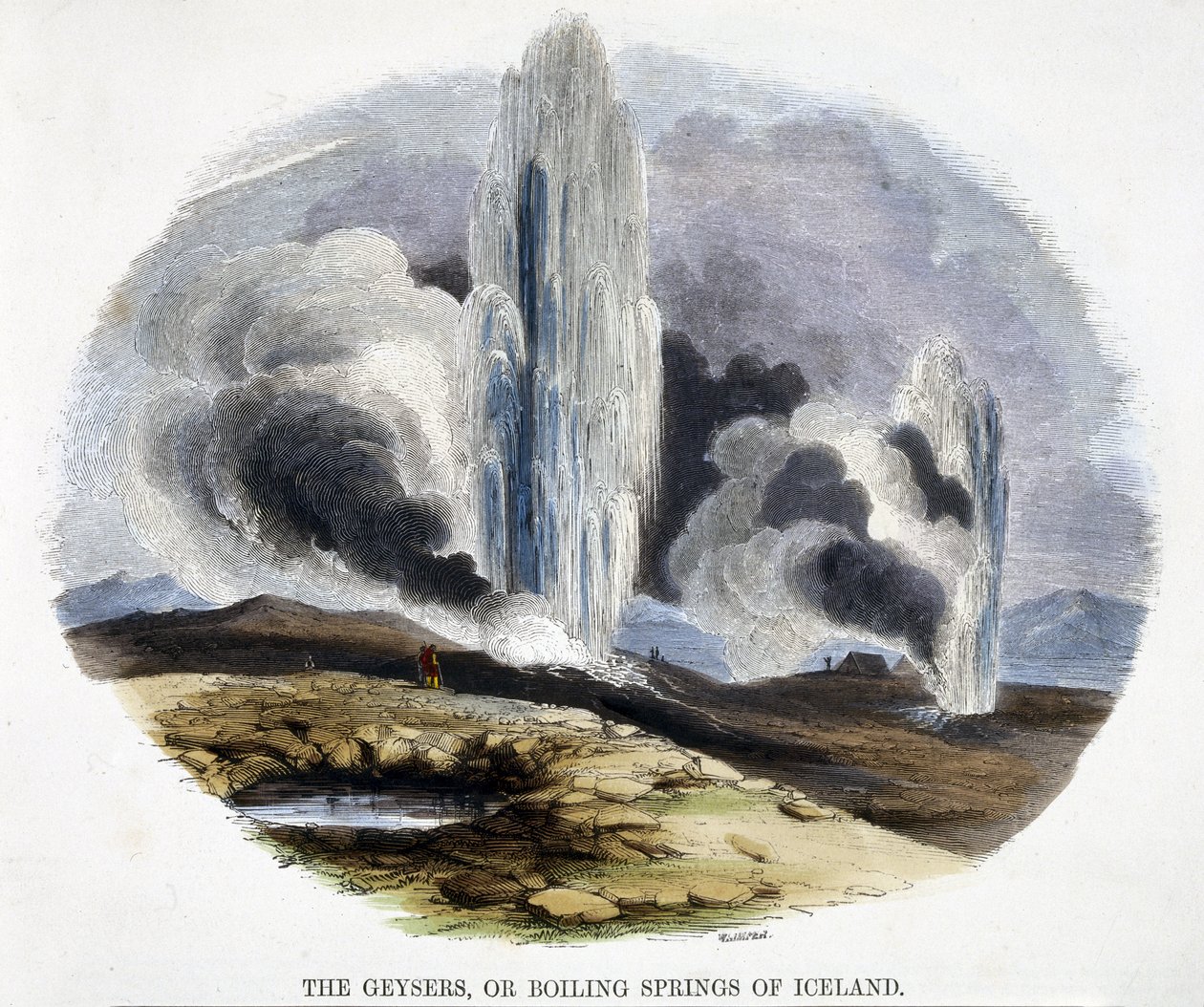 Os gêiseres, ou ebulição da Islândia, a partir de fenômenos da natureza, 1849 de Josiah Wood Whymper