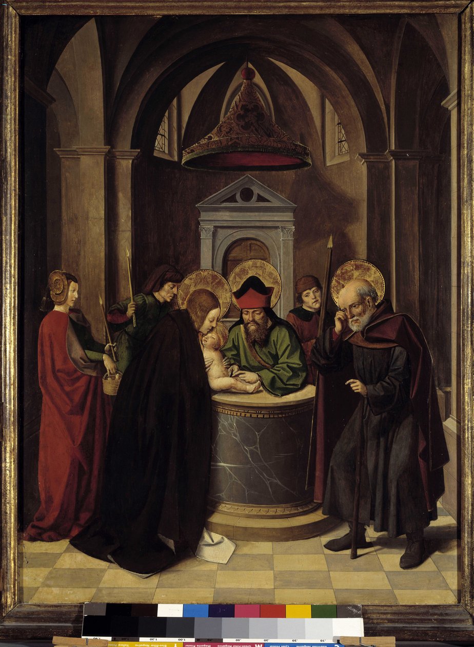 Cenas da vida da Virgem: circuncisão, c.1500 (óleo sobre madeira) de Josse (fl.1493 1508) Lieferinxe