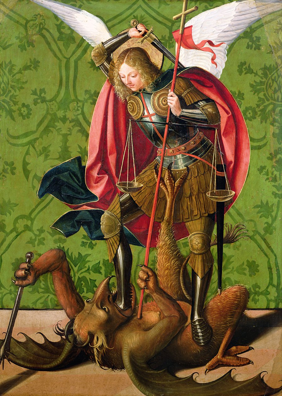 São Miguel matando o dragão de Josse Lieferinxe