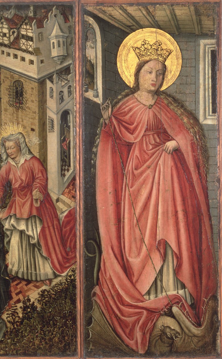 St. Margaret, painel do lado direito do polyptych (painel) de Jost Amman