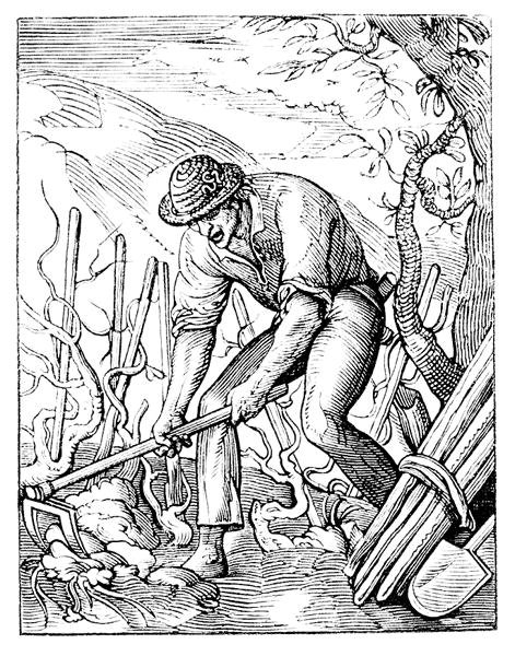 O Viticultor (litho) (foto a p/b) de Jost (after) Amman