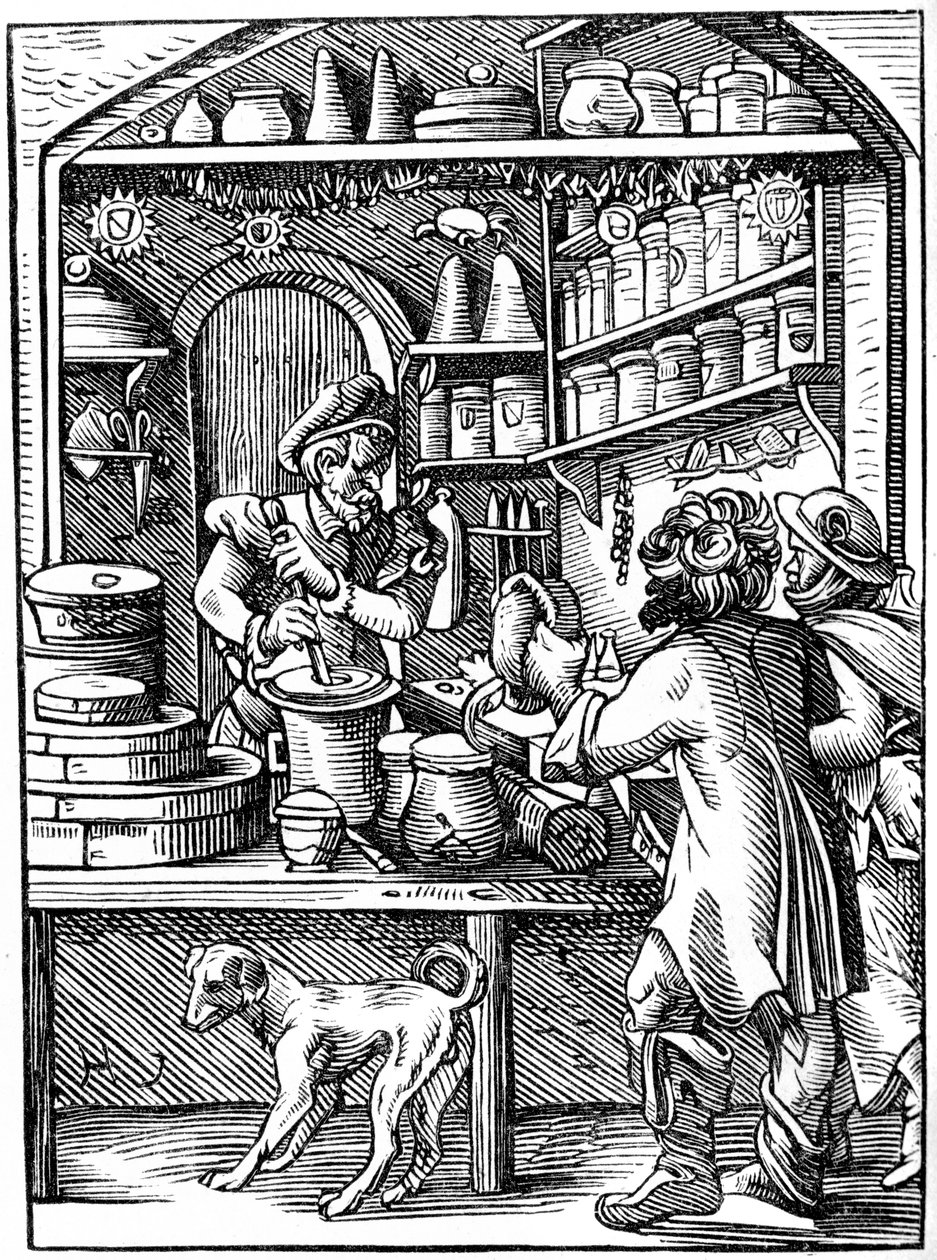 Farmacêutico, século XVI, 1849. de Jost Amman