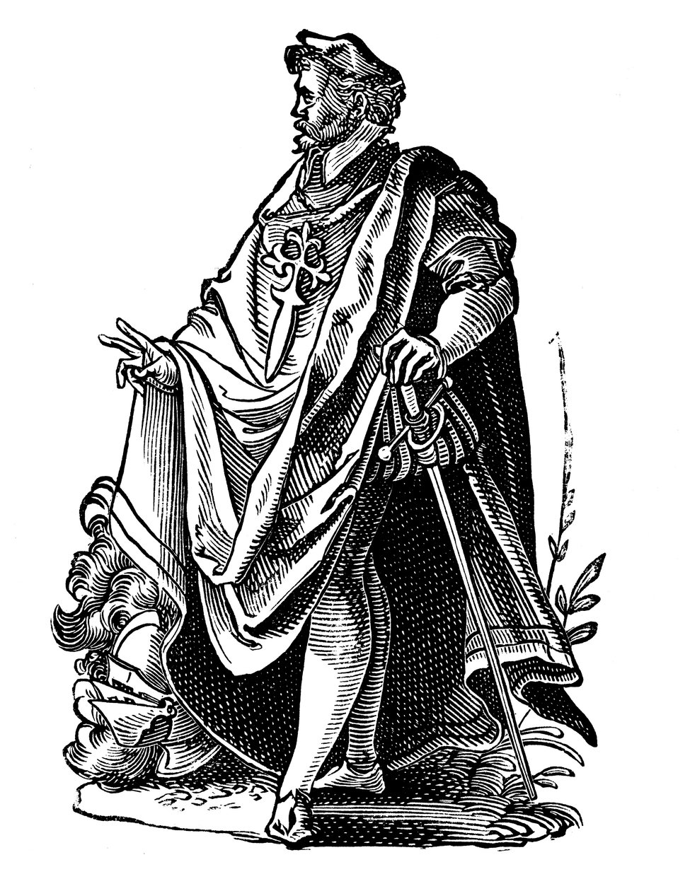 Cavaleiro Templário em vestido de viagem, c1119 século XVI de Jost Amman