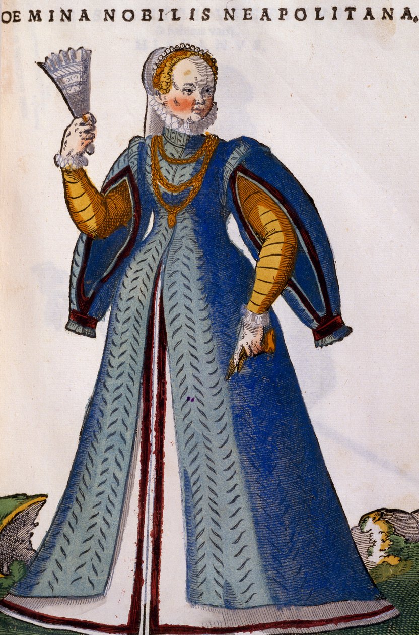 Nobre napolitana, gravura de Habitus praecipuorum popularum de Jost Amman