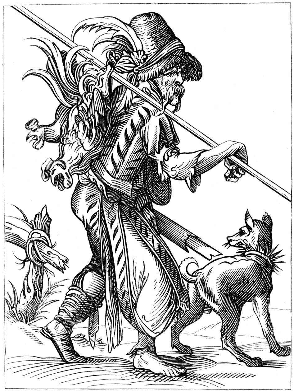 Fornecedor de aves de capoeira, século XVI, 1849. de Jost Amman