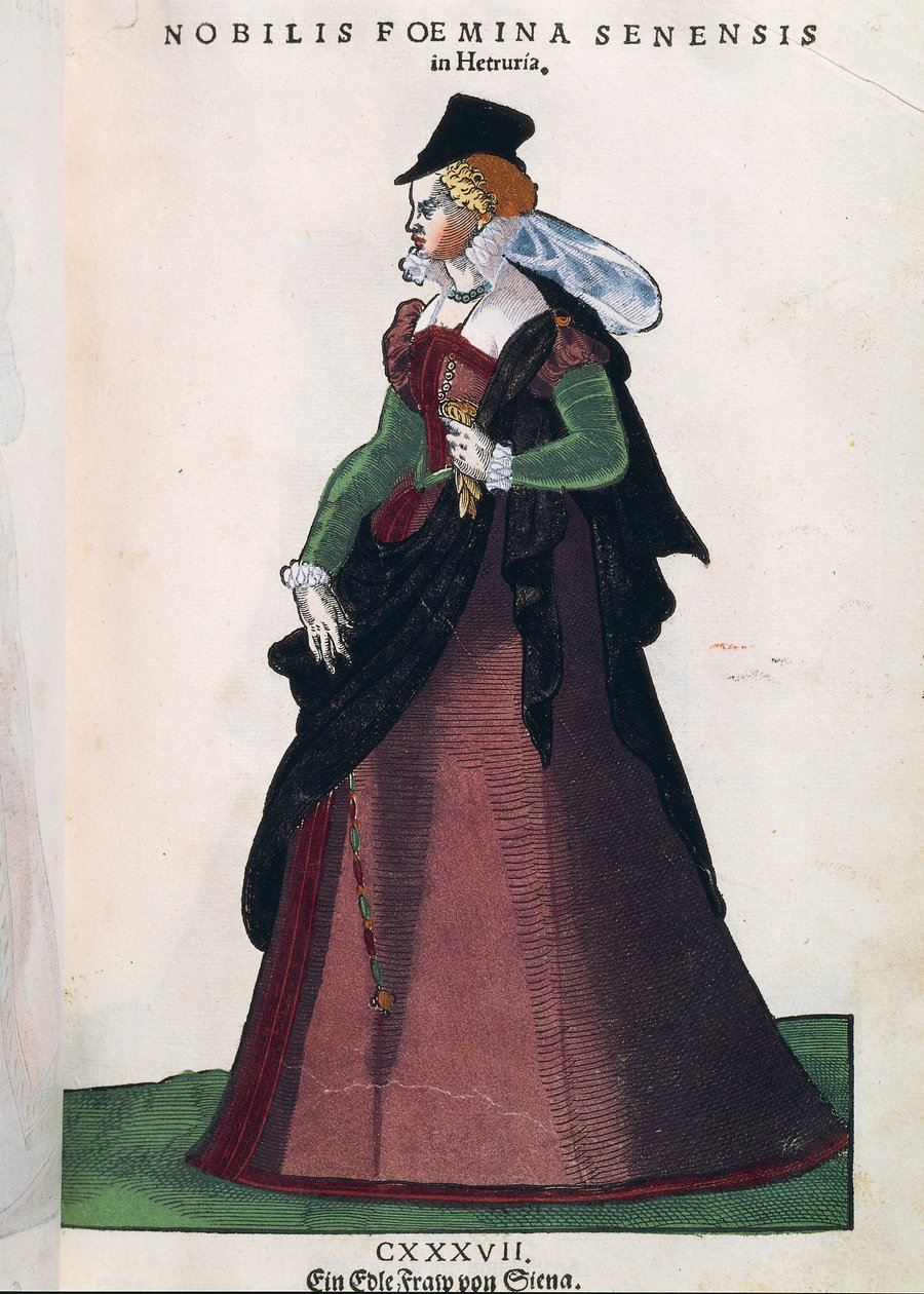 Fidalga Sienese. De Habitus praecipuorum popularum, por Jost Amman de Jost Amman