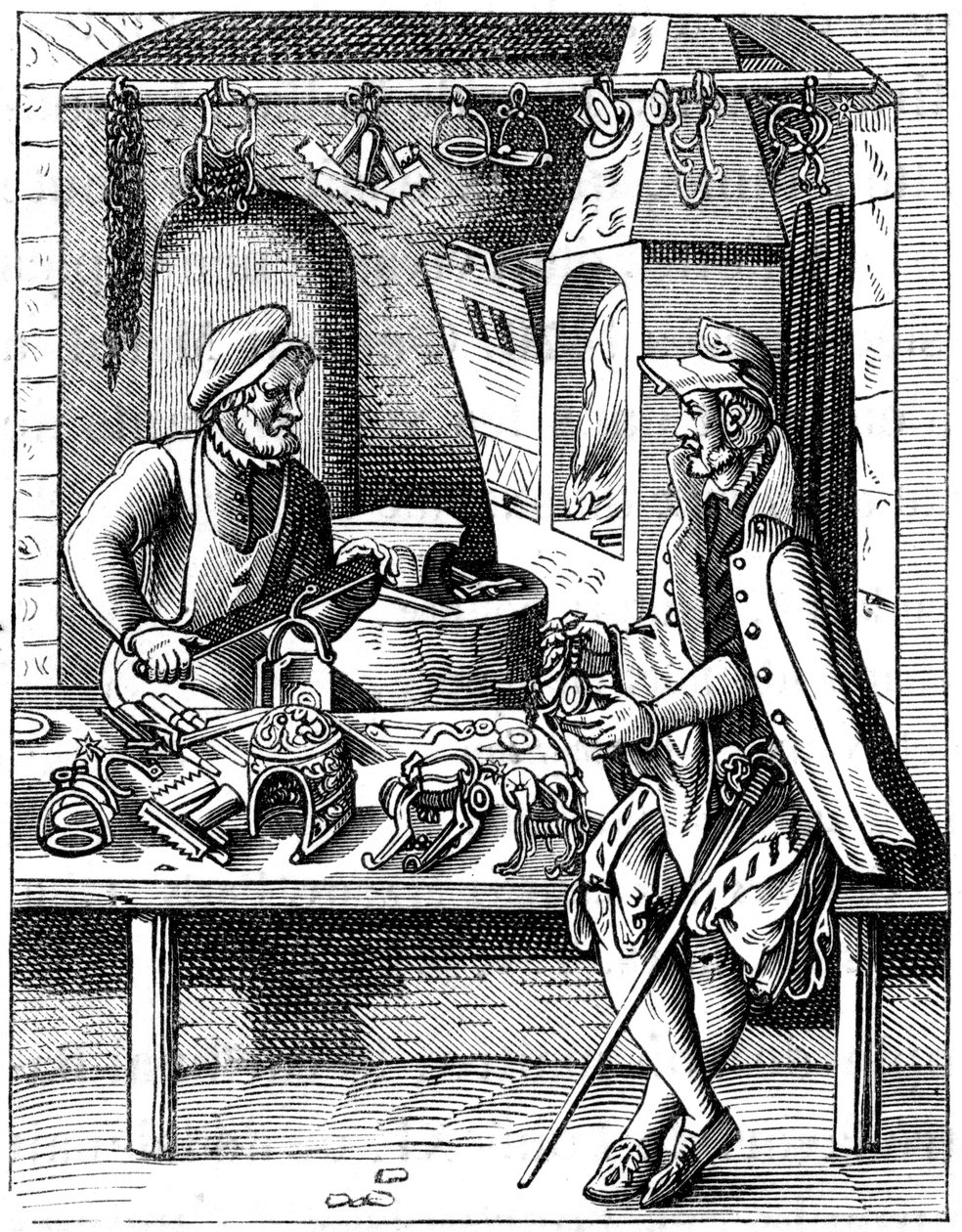 Fabricante de dentes retos, século XVI, 1849. de Jost Amman