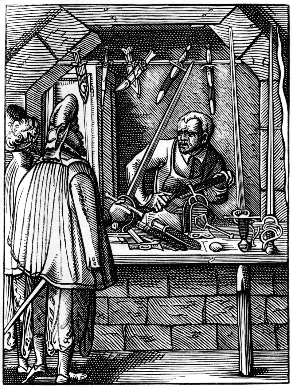 Fabricante de espadas, século XVI, 1849. de Jost Amman