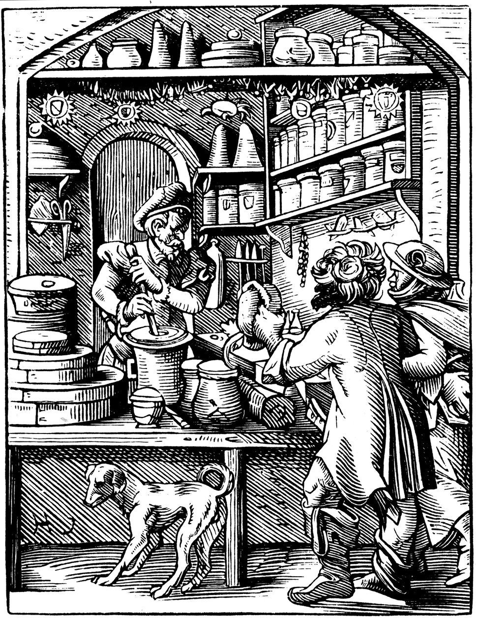 Loja de Drogarias, 1568 de Jost Amman