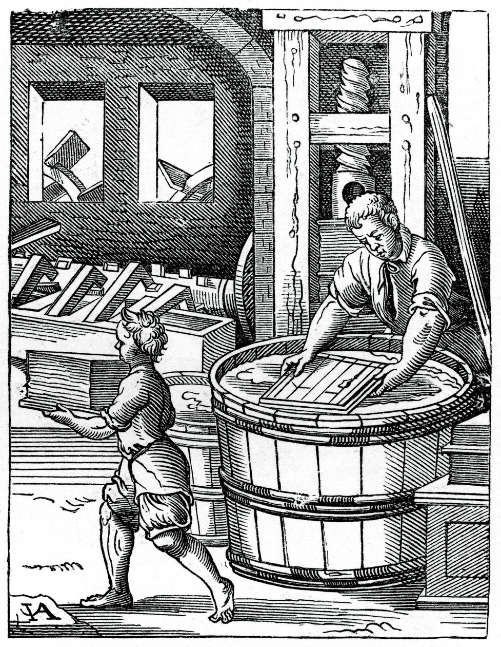 O fabricante de papel, século XVI, 1870 de Jost Amman