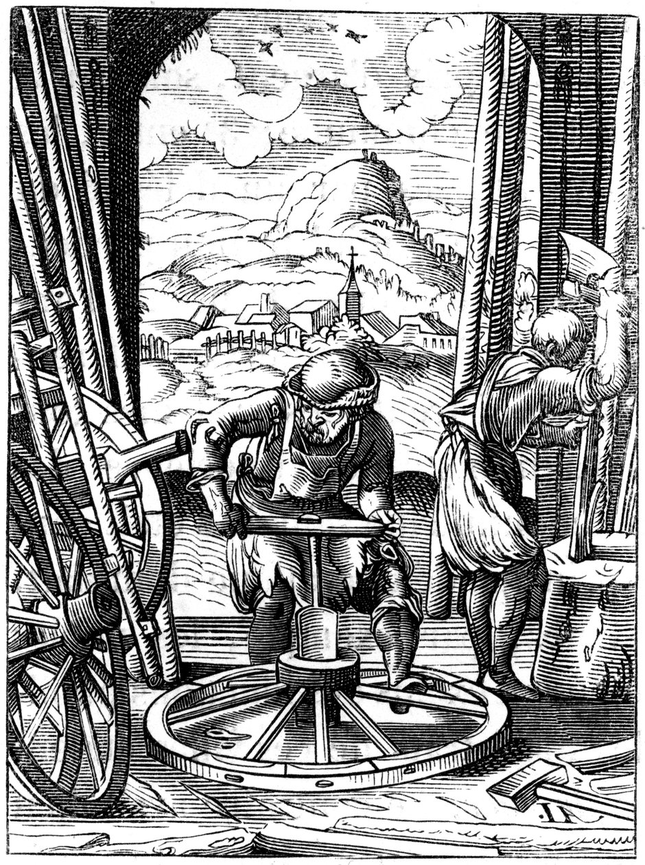 Wheelwright, século XVI, 1849. de Jost Amman