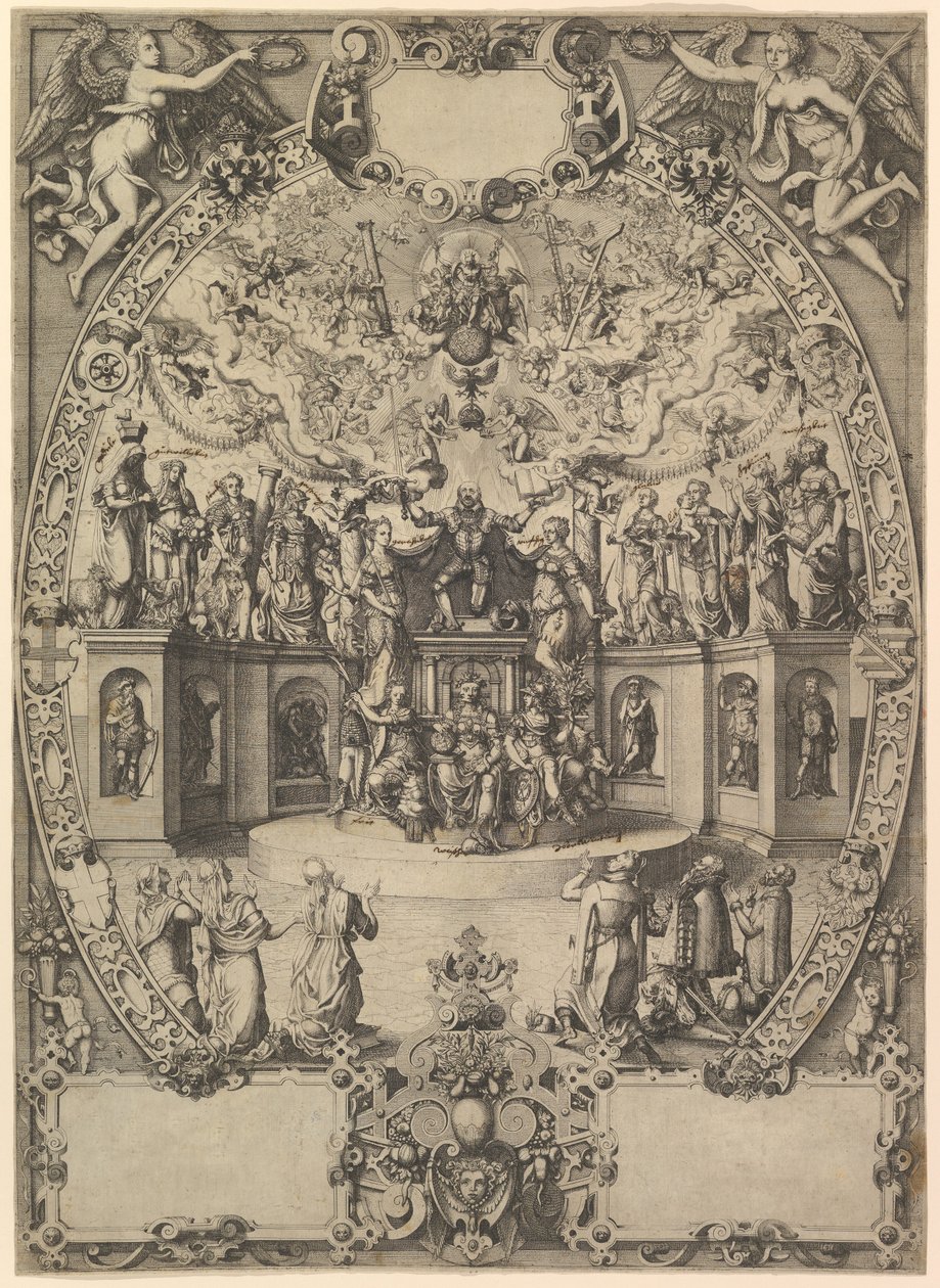 A apoteose do imperador Maximiliano II, século XVI. de Jost Ammon