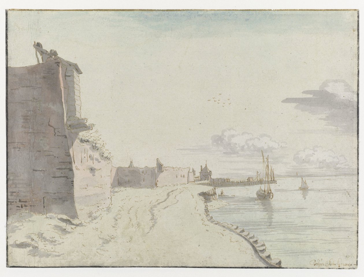 Vista do Waterschans Bulwark, Bergen op Zoom de Josua de Grave