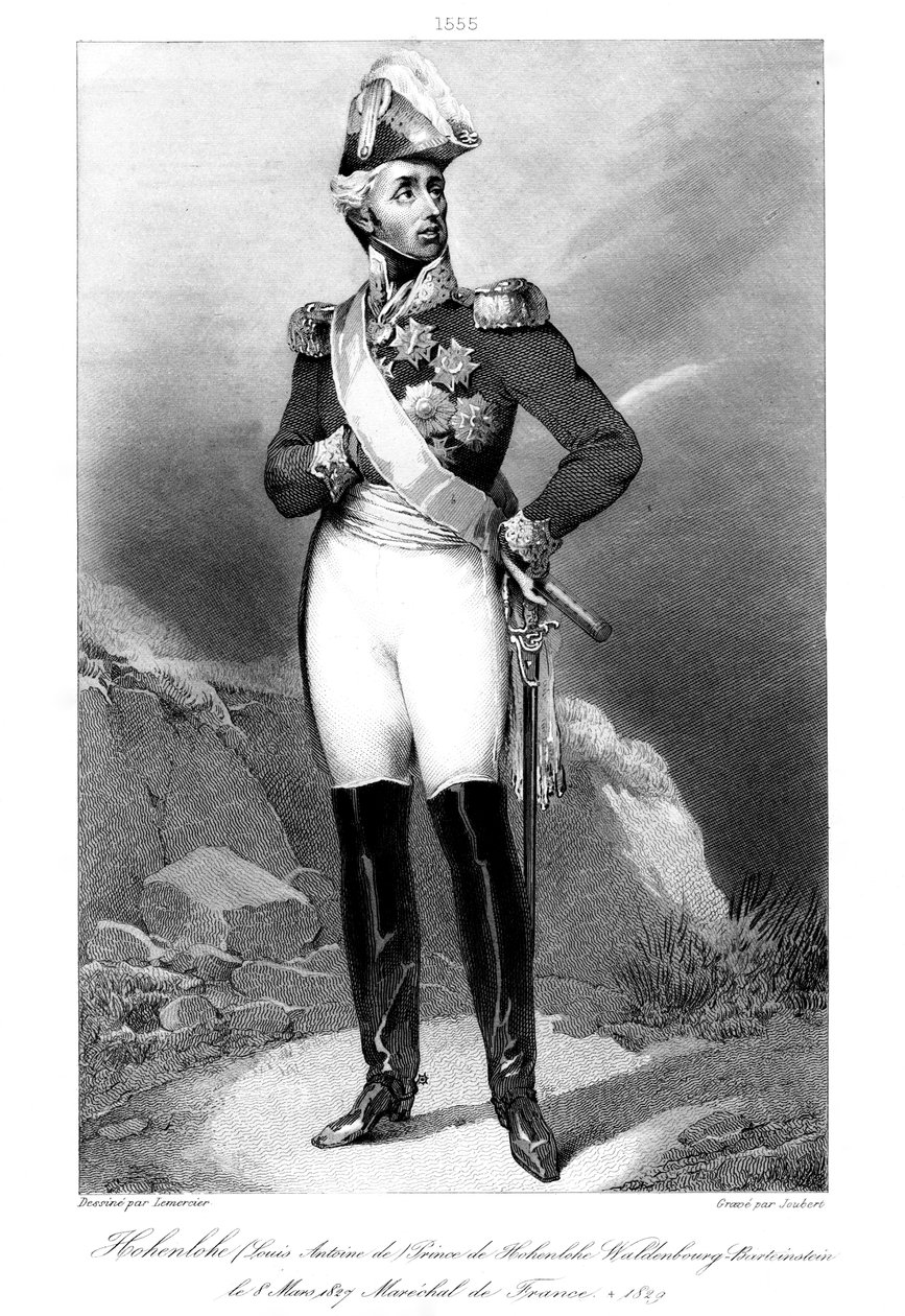 Louis Aloysius, Príncipe de Hohenlohe-Waldenburg-Bartenstein 1765-1829, Marechal de França, 1839. de Joubert