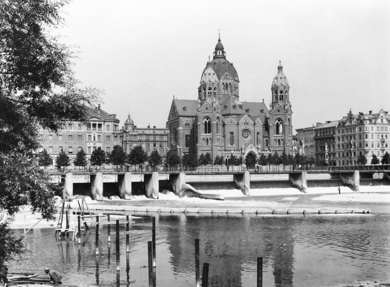 O rio Isar em Munique, c.1910 de Jousset