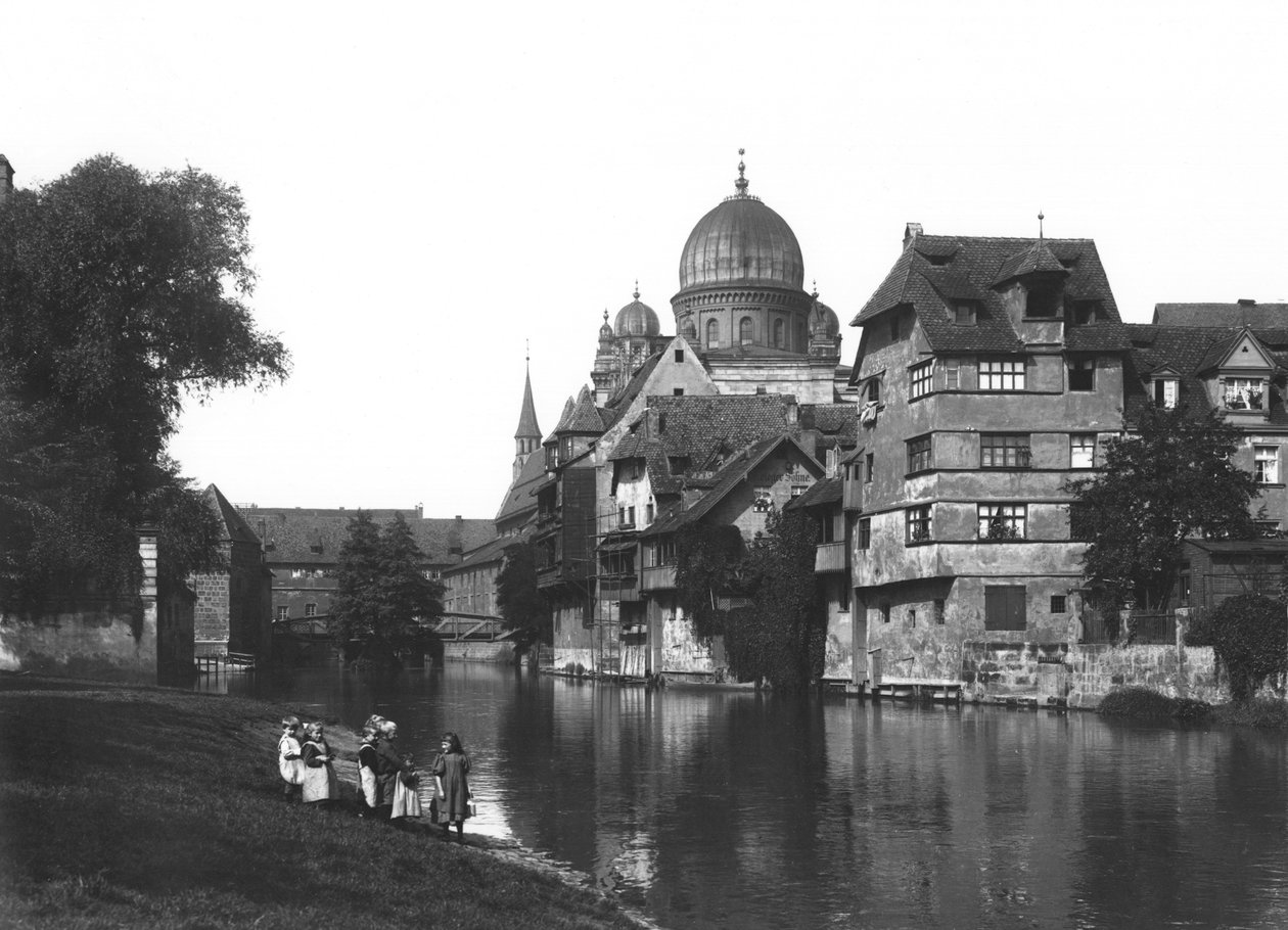 A sinagoga em Nuremberg, c.1910 de Jousset