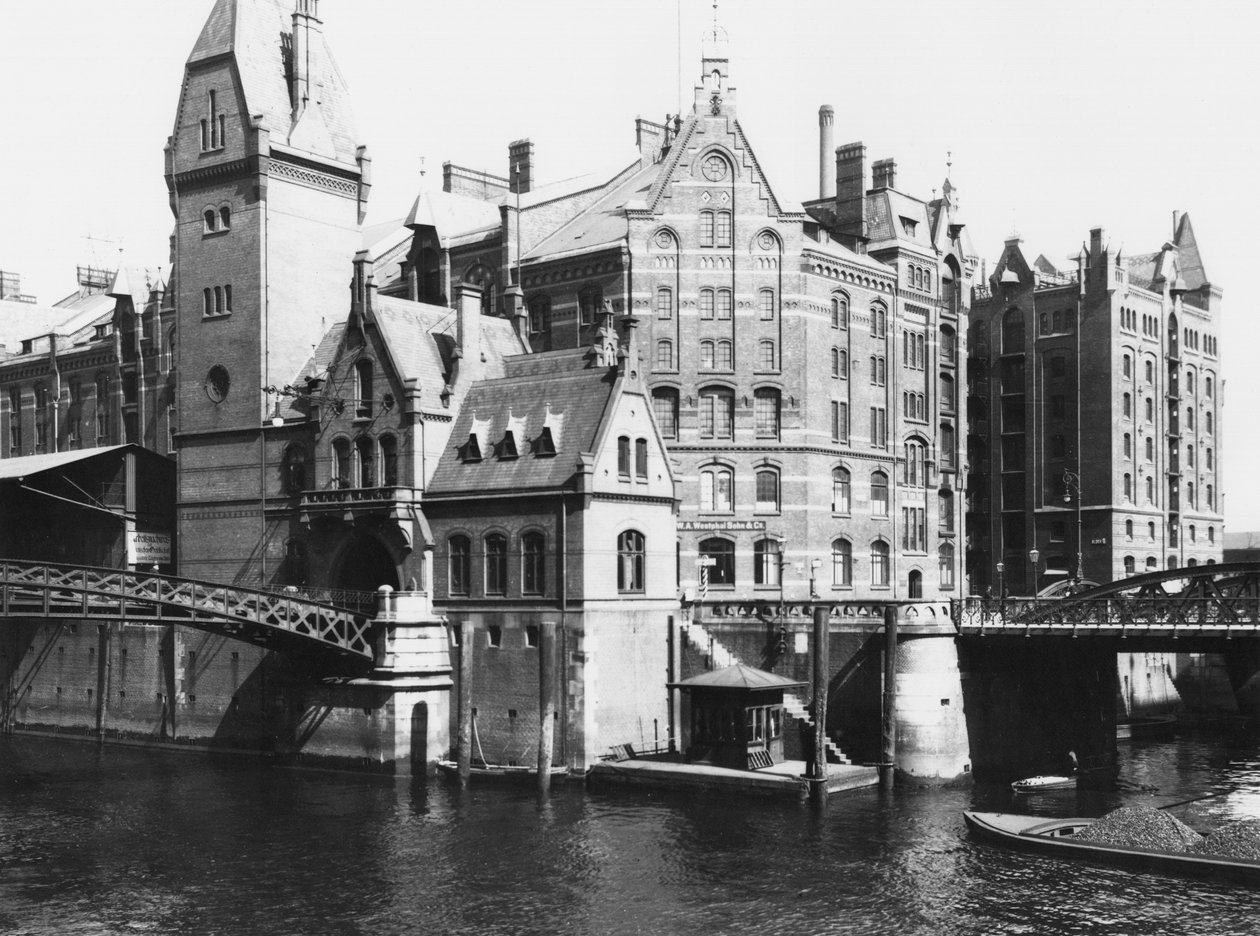 Vista, de, a, Speicherstadt, (warehouse, city), hamburgo, c.1910 de Jousset