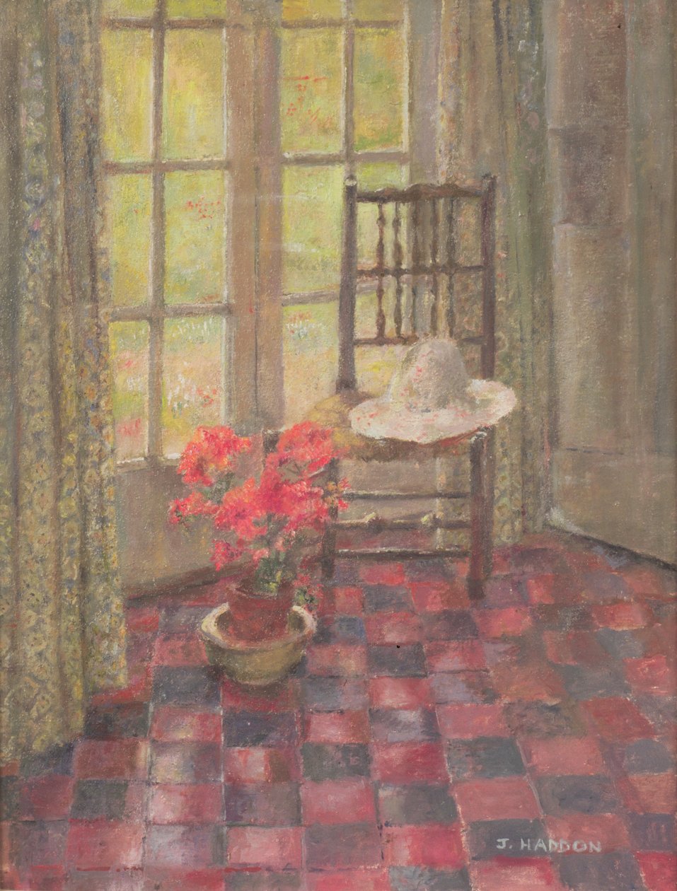 Interior com gerânio de Joyce Haddon