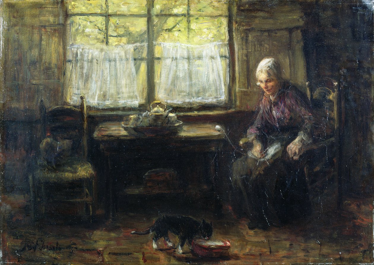 Um interior Cottage de Jozef Israëls