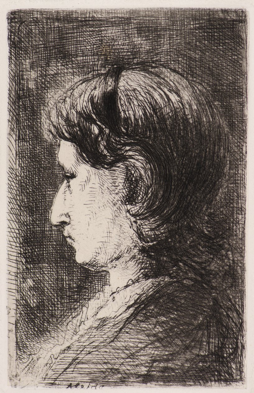 Retrato Feminino (gravura) de Jozef  Israels