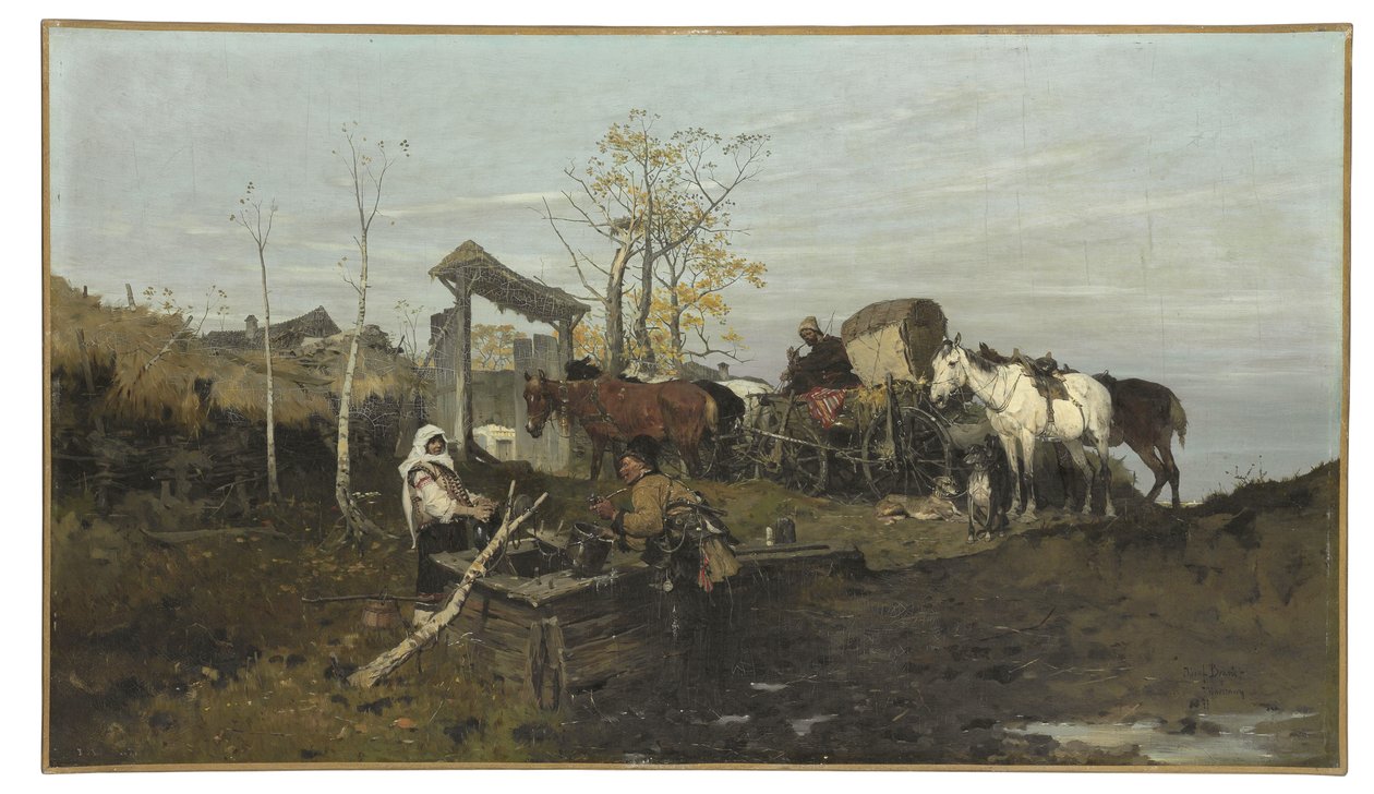 Conversa no poço, 1877 de Jozef Brandt
