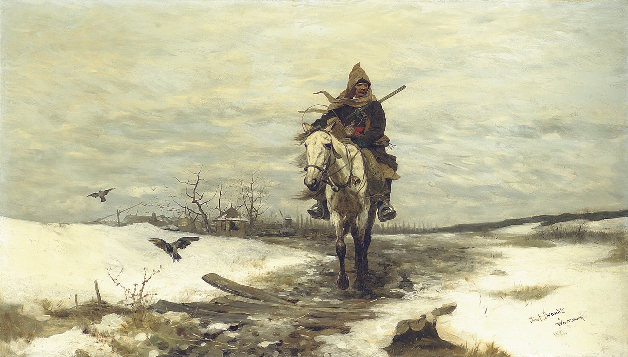 O caçador solitário, 1881 de Jozef Brandt