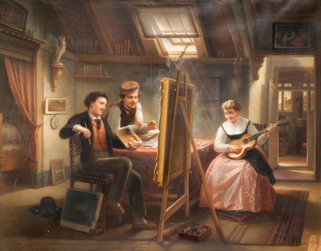 O estúdio do artista, 1869. de Jozef Cornelius Correns