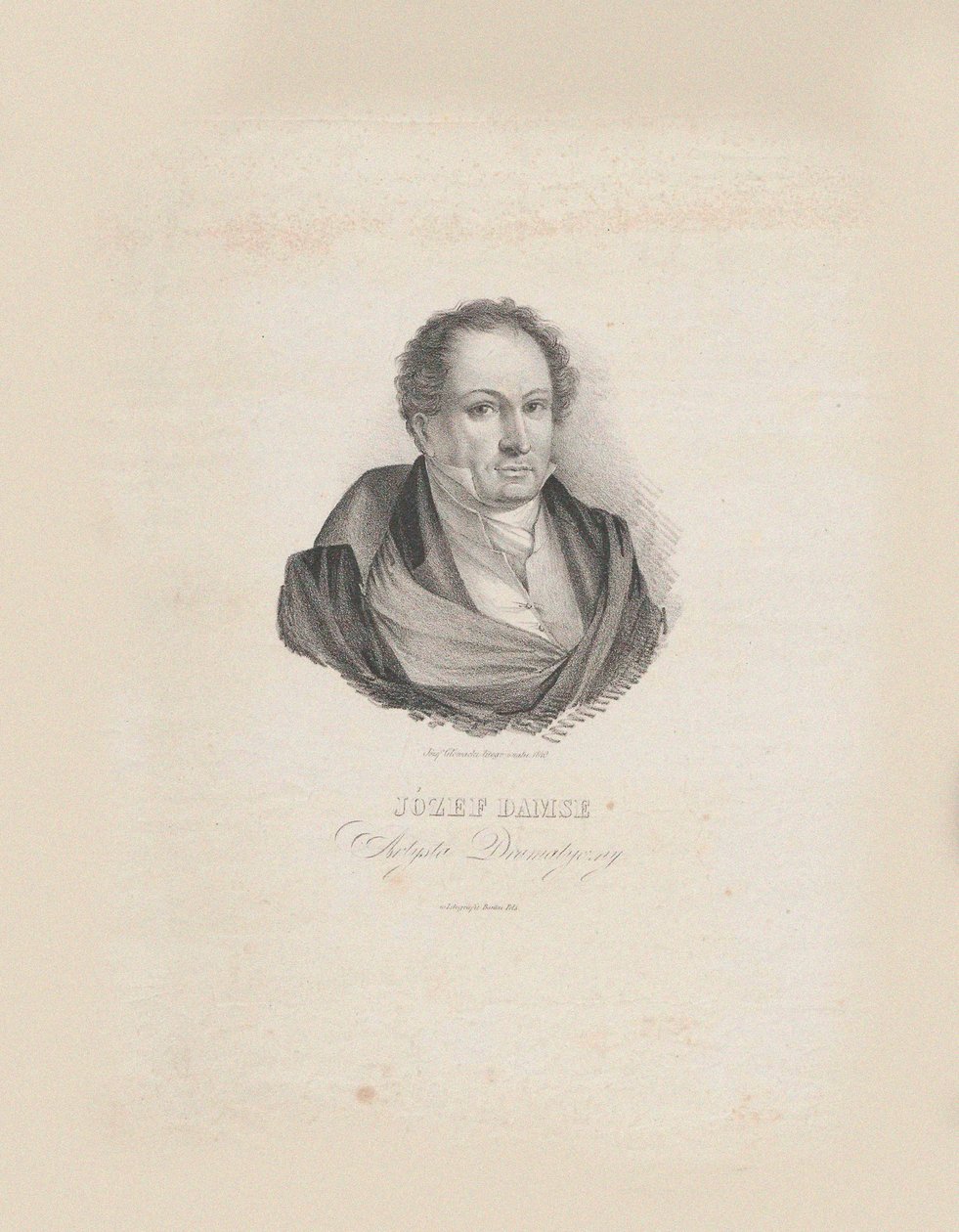 Retrato do Compositor Józef Damse 1789-1852 , 1840. de Jozef Hilary Glowacki