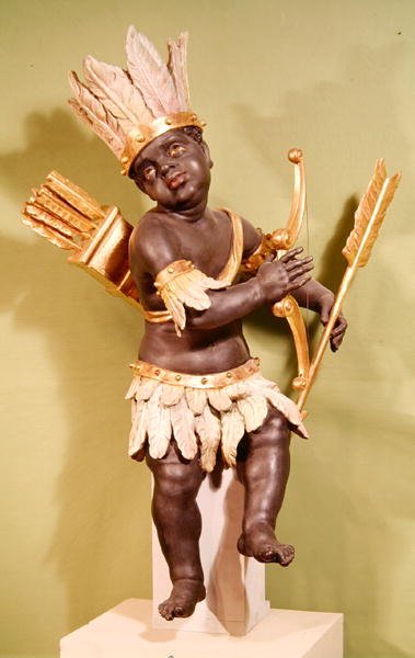 América, de um grupo representando os Quatro Continentes do Mundo (madeira policromada) de Jozef Holzinger