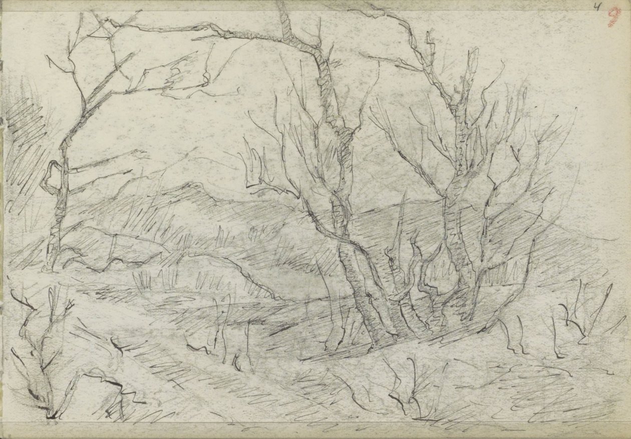 Paisagem montanhosa com um grupo de árvores de Jozef Israëls