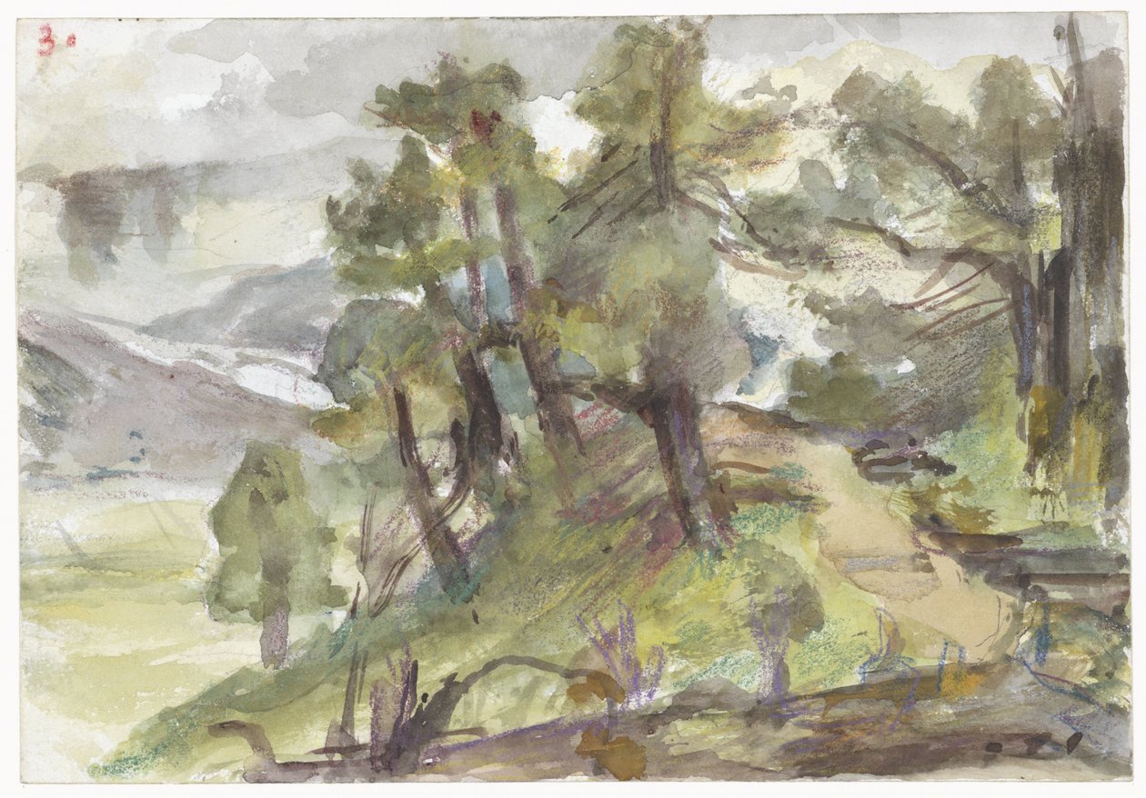 paisagem montanhosa arborizada de Jozef Israëls
