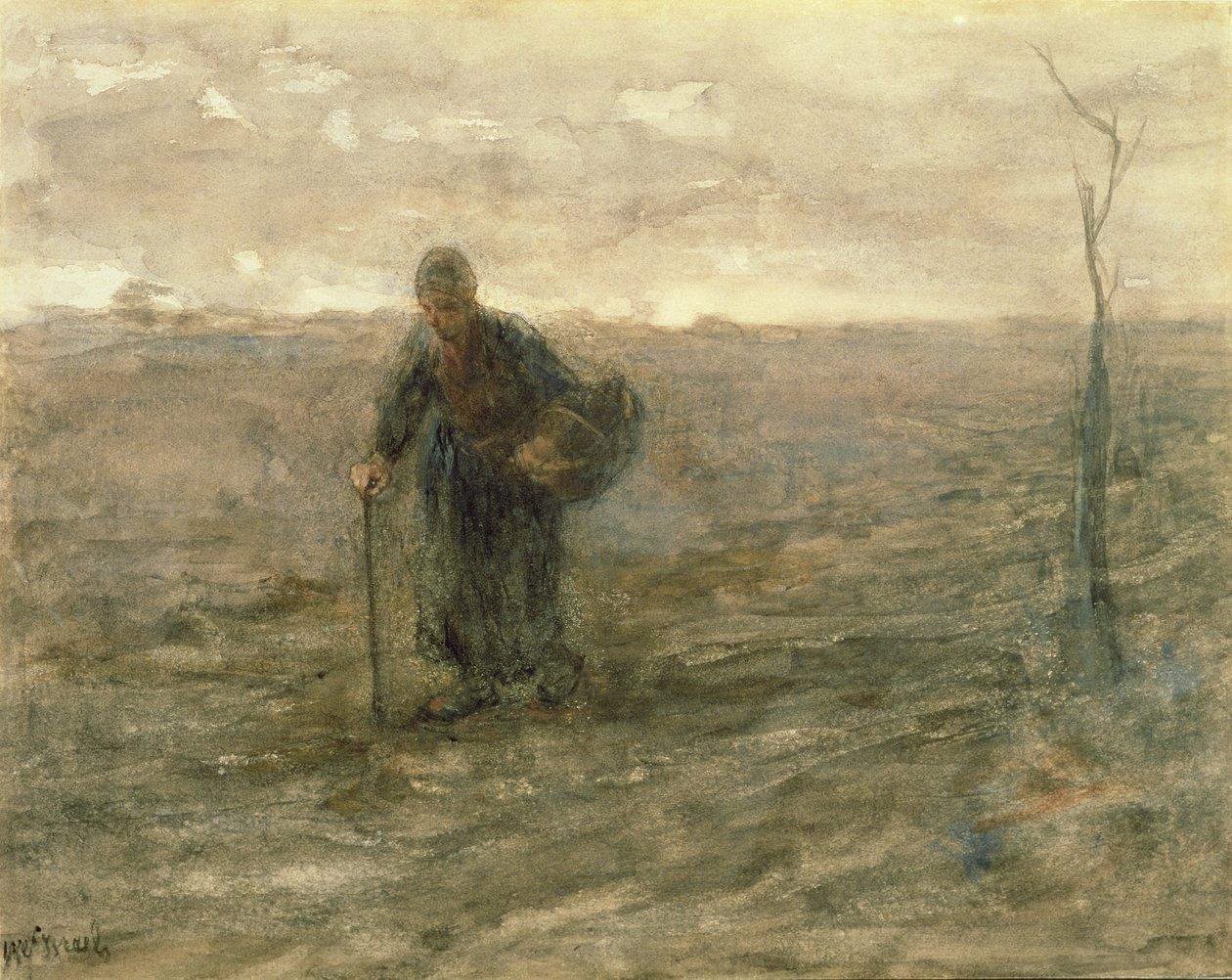 Mulher velha no charneca de Jozef Israëls