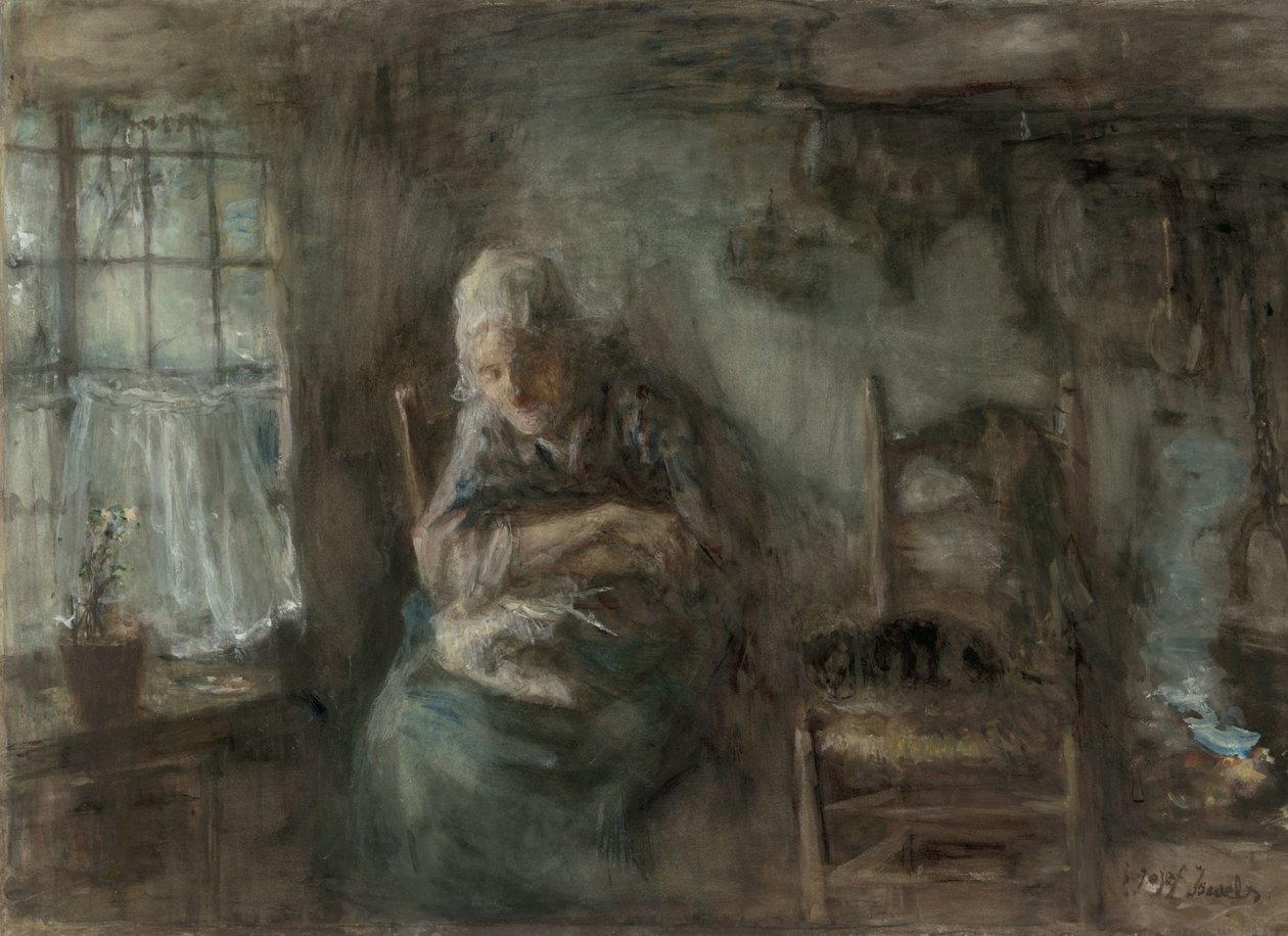 velha pescadora de Jozef Israëls