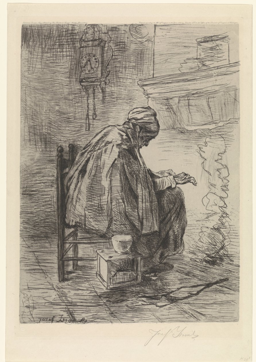 Mulher idosa à lareira de Jozef Israëls