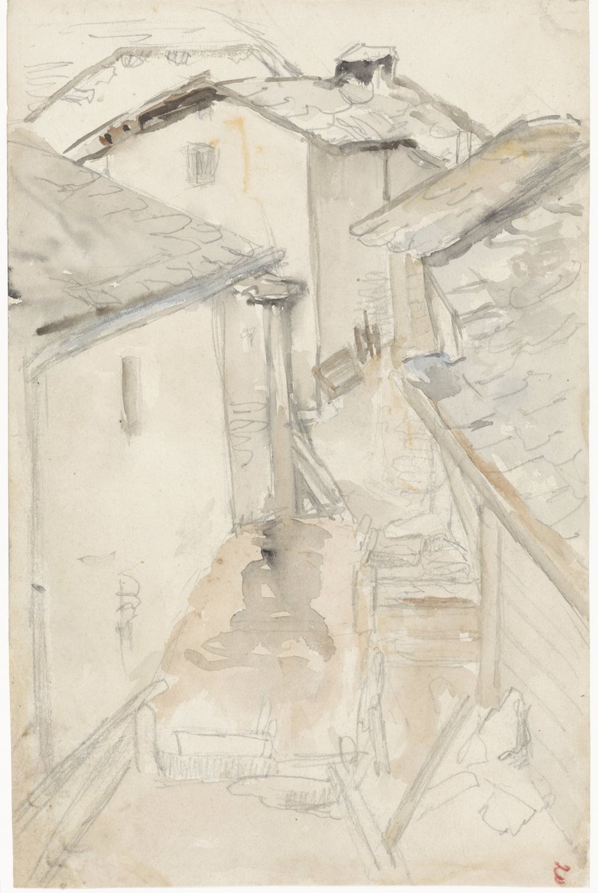 Beco entre casas antigas de Jozef Israëls