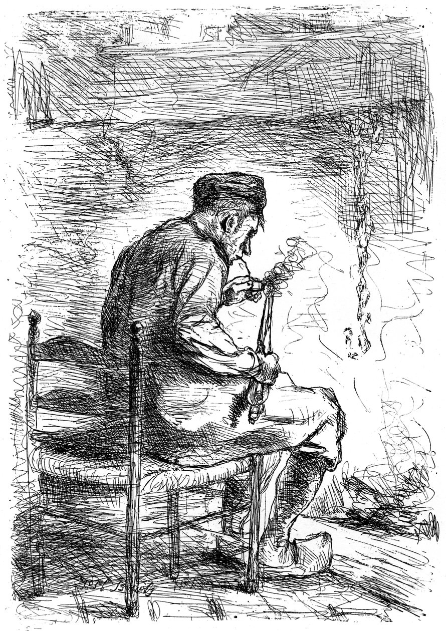 O fumante, c1880-1882 de Jozef Israëls