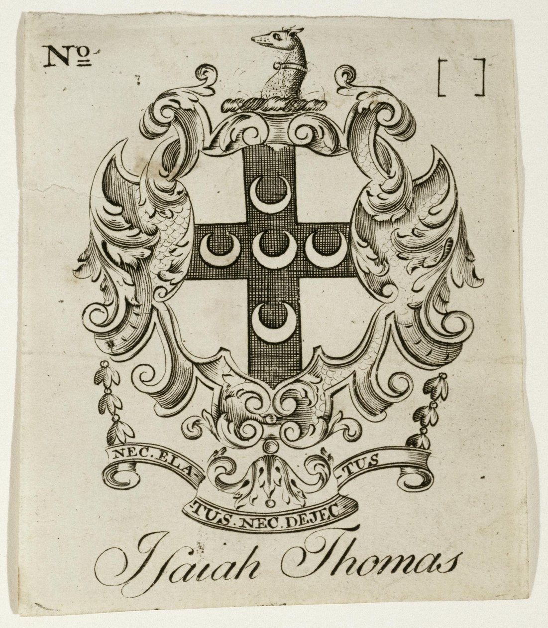 Bookplate para Isaías Thomas (1749-1831) de Jr. Paul Revere